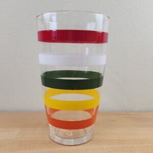Vintage Mid Century Multicolor Stripe Cocktail Shaker- No Lid- Fiesta Bands